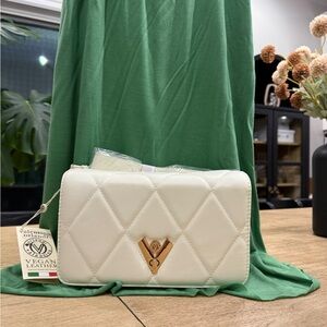 NWT Valentino Orlandi White Quilted Crossbody Bag